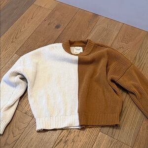 Abercrombie two-Tone Sweater - Cream and Brown